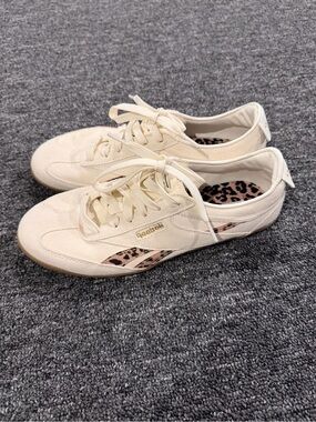 Reebok Classic Princess Cream Suede Leopard Sneakers Women’s Size 7.5 New